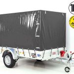 Anhänger mit Plane 150x300cm 1300kg | Typ 7.13 | Hochplane 160cm – Anthrazit - Neu
