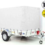 Anhänger mit Plane 150x300cm 1300kg | Typ 7.13 | Hochplane 160cm – Weiß - Neu