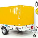 Anhänger mit Plane 150x300cm 1300kg | Typ 7.13 | Hochplane 160cm – Gelb-Neu