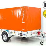 Anhänger mit Plane 150x300cm 1300kg | Typ 7.13 | Hochplane 160cm – Orange - Neu