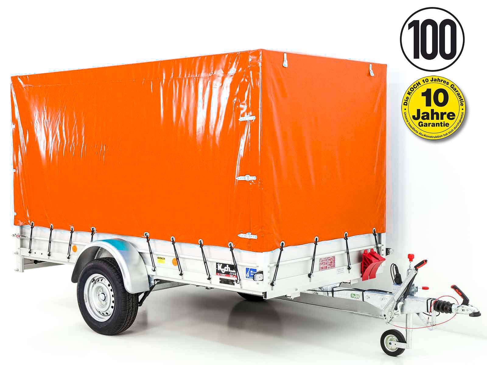 16mitplane-2.jpg Anhänger mit Plane 150x300cm 1300kg | Typ 7.13 | Hochplane 160cm – Orange - Neu – Image 1