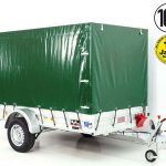 Anhänger mit Plane 150x300cm 1300kg | Typ 7.13 | Hochplane 160cm – Grün - Neu