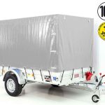 Anhänger mit Plane 150x300cm 1300kg | Typ 7.13 | Hochplane 160cm – Silber - Neu