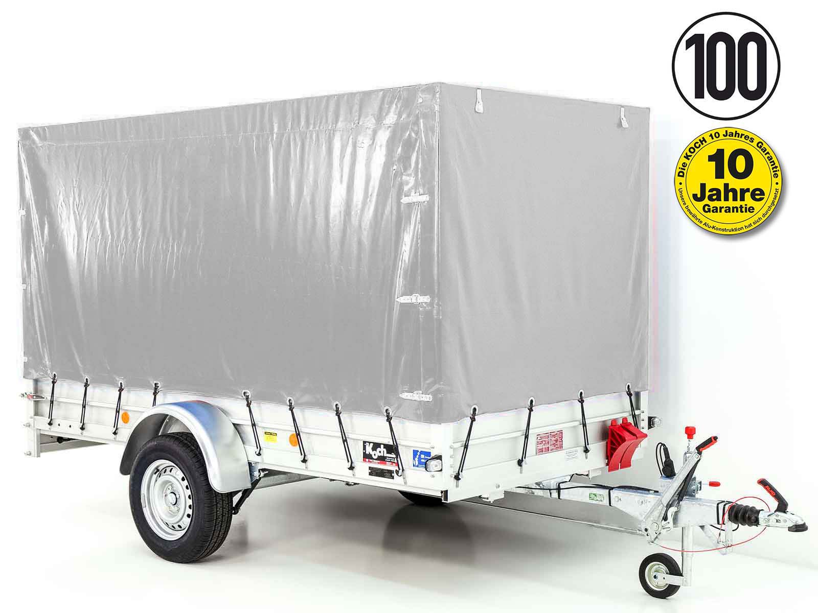 18mitplane-6.jpg Anhänger mit Plane 150x300cm 1300kg | Typ 7.13 | Hochplane 160cm – Silber - Neu – Image 1