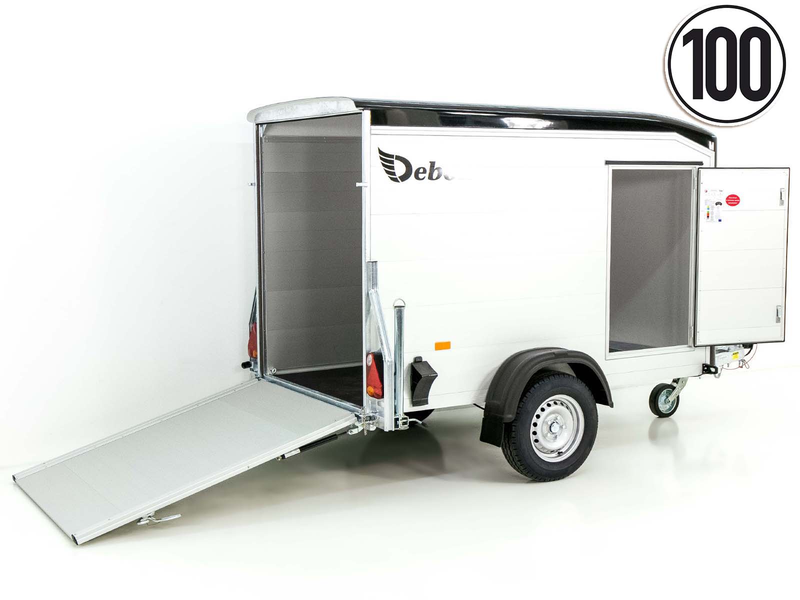 19-koch-10.jpg Debon Kofferanhänger Roadster Alu 255 125x255cm H:156cm | Schwarz - Neu – Image 1