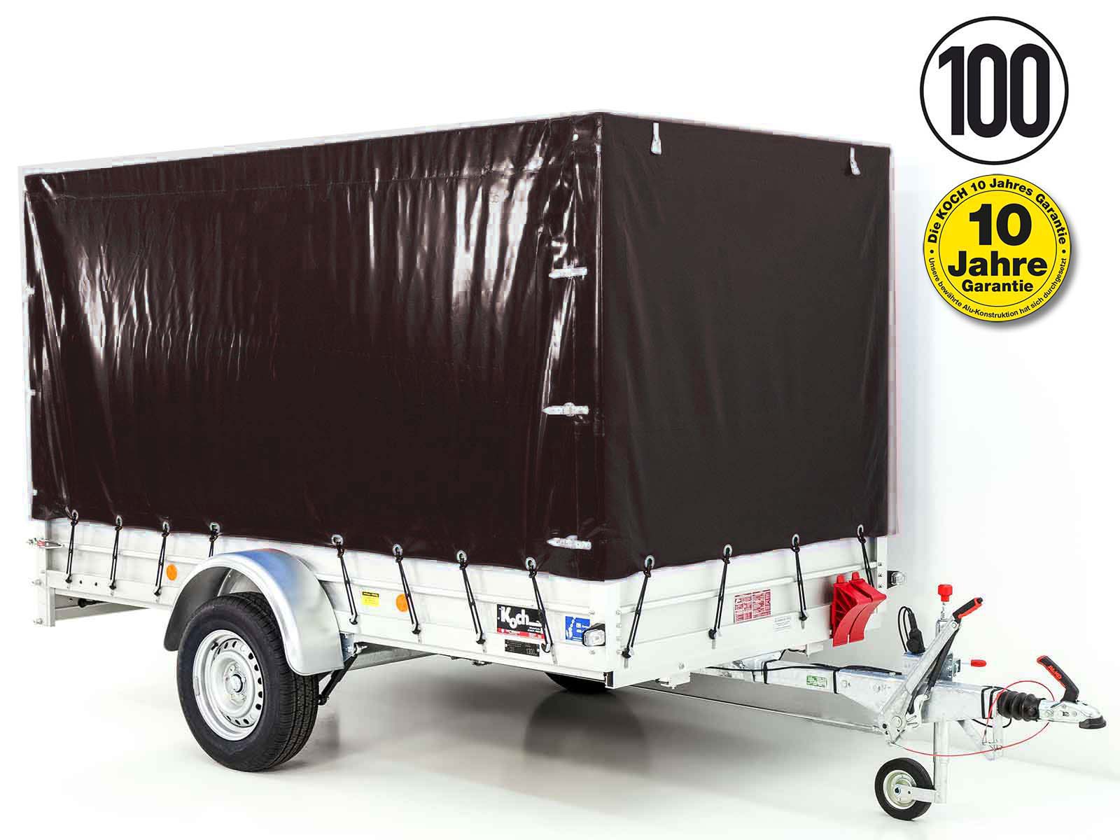 19mitplane-2-1.jpg Anhänger mit Plane 150x300cm 1300kg | Typ 7.13 | Hochplane 160cm – Schwarz-Neu – Image 1