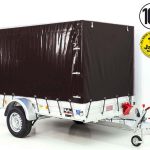 Anhänger mit Plane 150x300cm 1300kg | Typ 7.13 | Hochplane 160cm – Schwarz - Neu