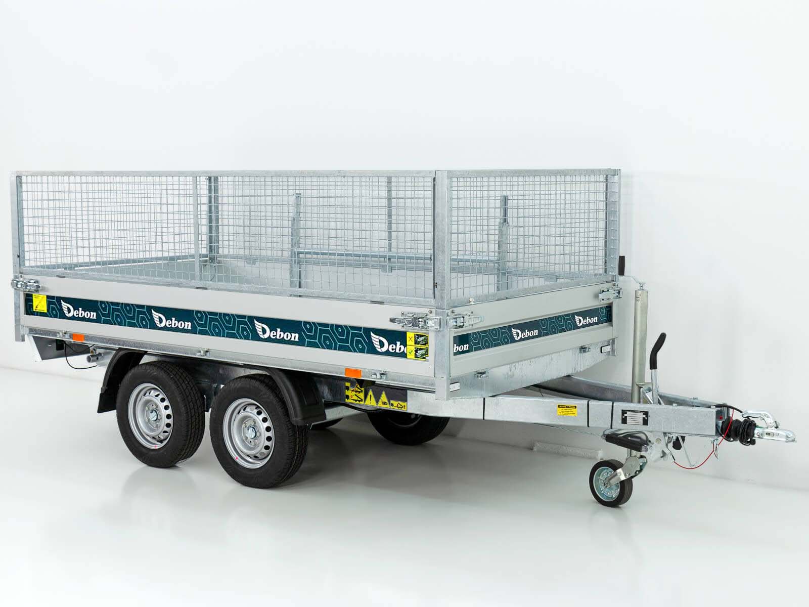 2-kippan-4-1.jpg Debon Heckkipper 155x305cm 2,0t E‑Pumpe Gitter 60cm Aktion Neu – Image 1