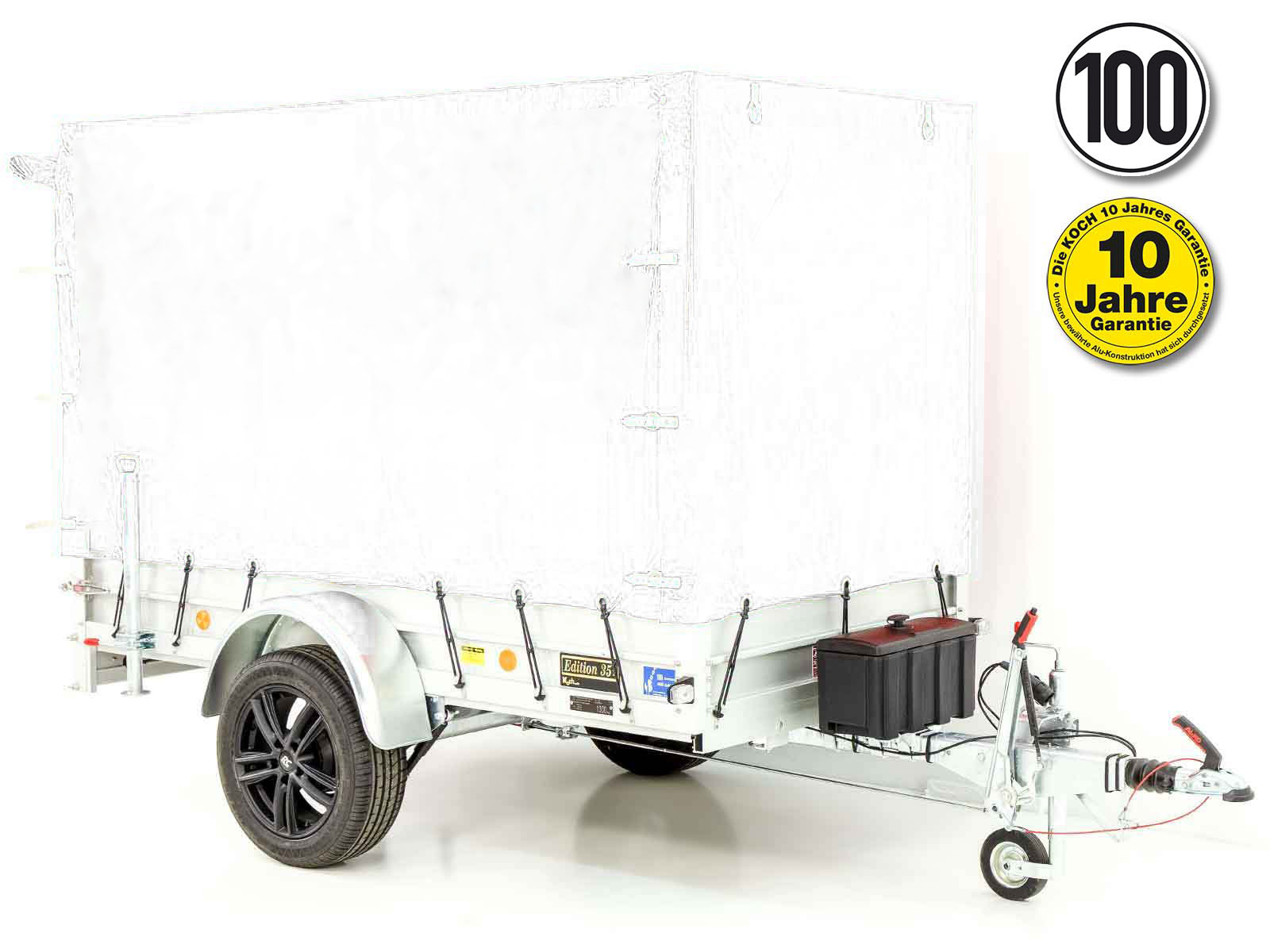 22mitplane-2-1.jpg Anhänger „Edition 35“ 125x250cm 1300kg | Typ 4.13 | Hochplane 160cm Weiß-Neu – Image 1