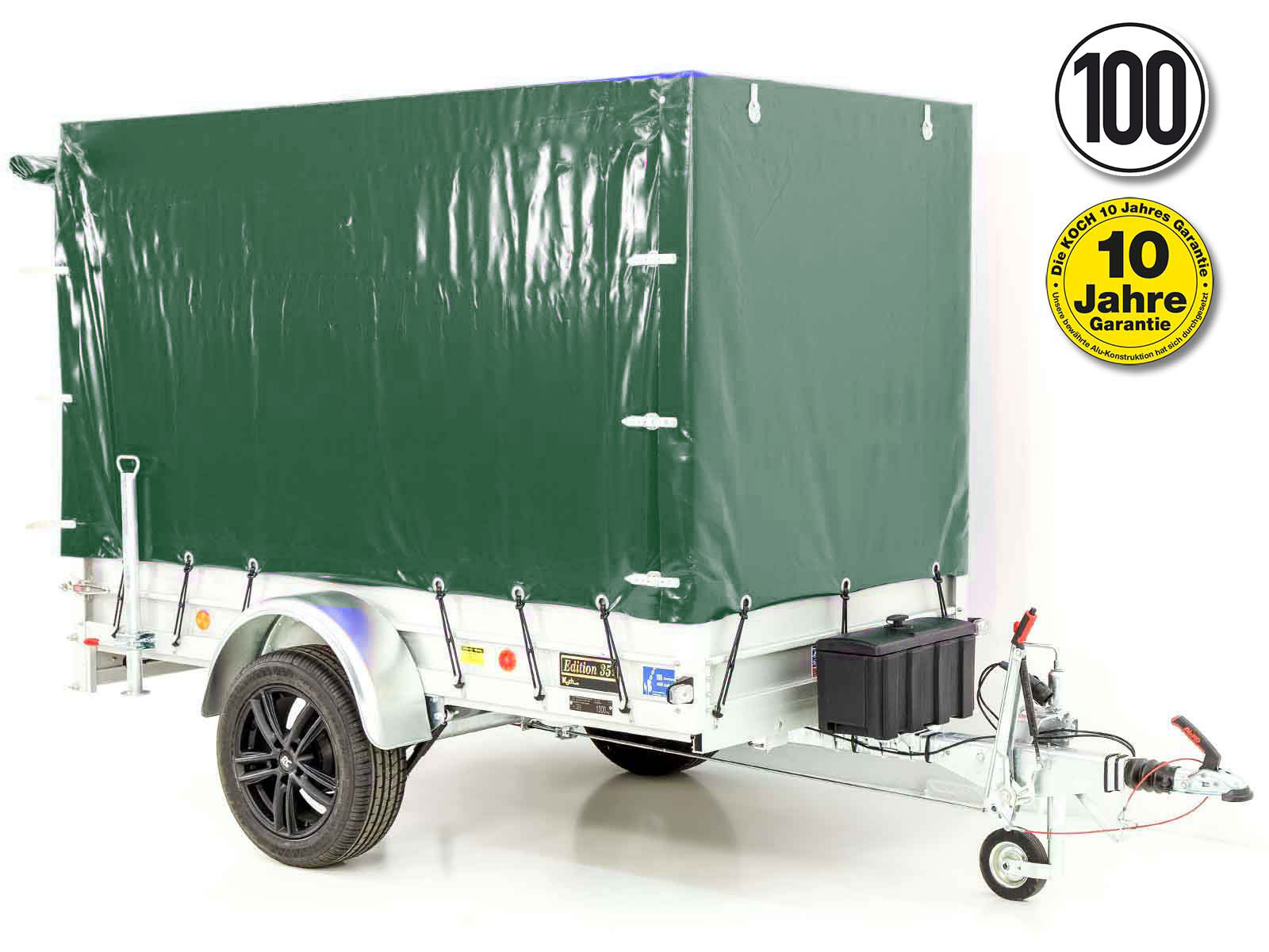 23mitplane-2.jpg Anhänger „Edition 35“ 125x250cm 1300kg | Typ 4.13 | Hochplane 160cm – Grün - Neu – Image 1