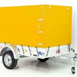 Anhänger mit Plane 125x250cm 750kg | Typ U4 | Hochplane 140 cm Profi | Gelb - Neu
