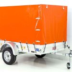 Anhänger mit Plane 125x250cm 750kg | Typ U4 | Hochplane 140 cm Profi | Orange - Neu