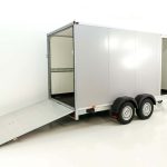 Vezeko Kofferanhänger 184x405cm Höhe:205cm 2,7t|Rampe|Tür|silber-Neu