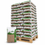 Pyrénées Holzpellets – 65 × 15 kg Palette (975 kg) – 100 % Nadelholz, DINplus