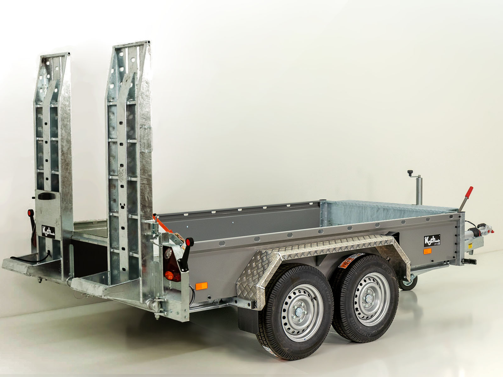 5-baulie-3.jpg Vezeko Baumaschinenanhänger BA 155x360cm 3,5t | SB | Schwenk-Rampen | grau - Neu – Image 1