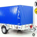 Anhänger mit Plane 150x300cm 1300kg | Typ 7.13 | Hochplane 160cm – Blau-Neu