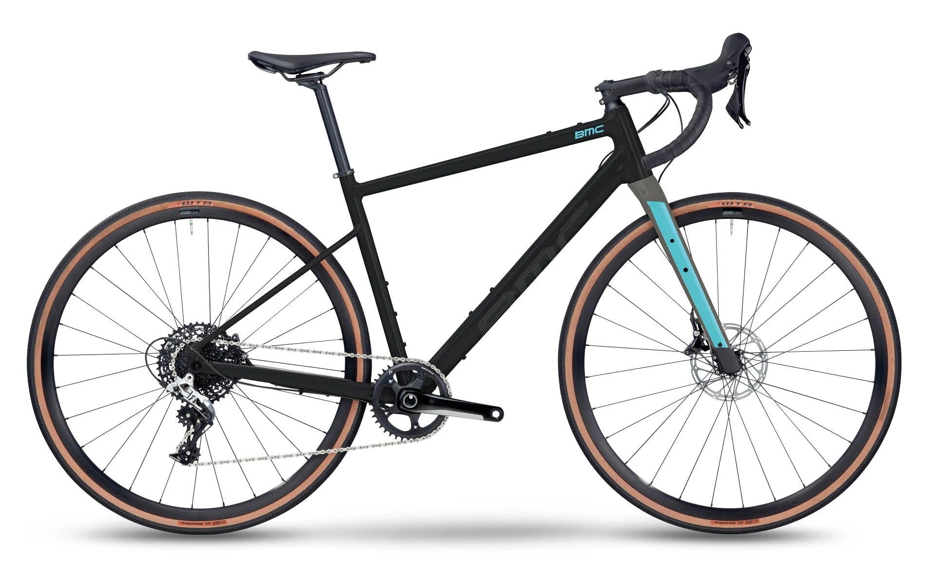 8b5d0d75b2fb5e764b2631132c54a3a4a9ea310382ef3e61f97c185cee3ad3f6.jpg BMC Roadmachine AL X TWO Black/Turquoise – Image 1