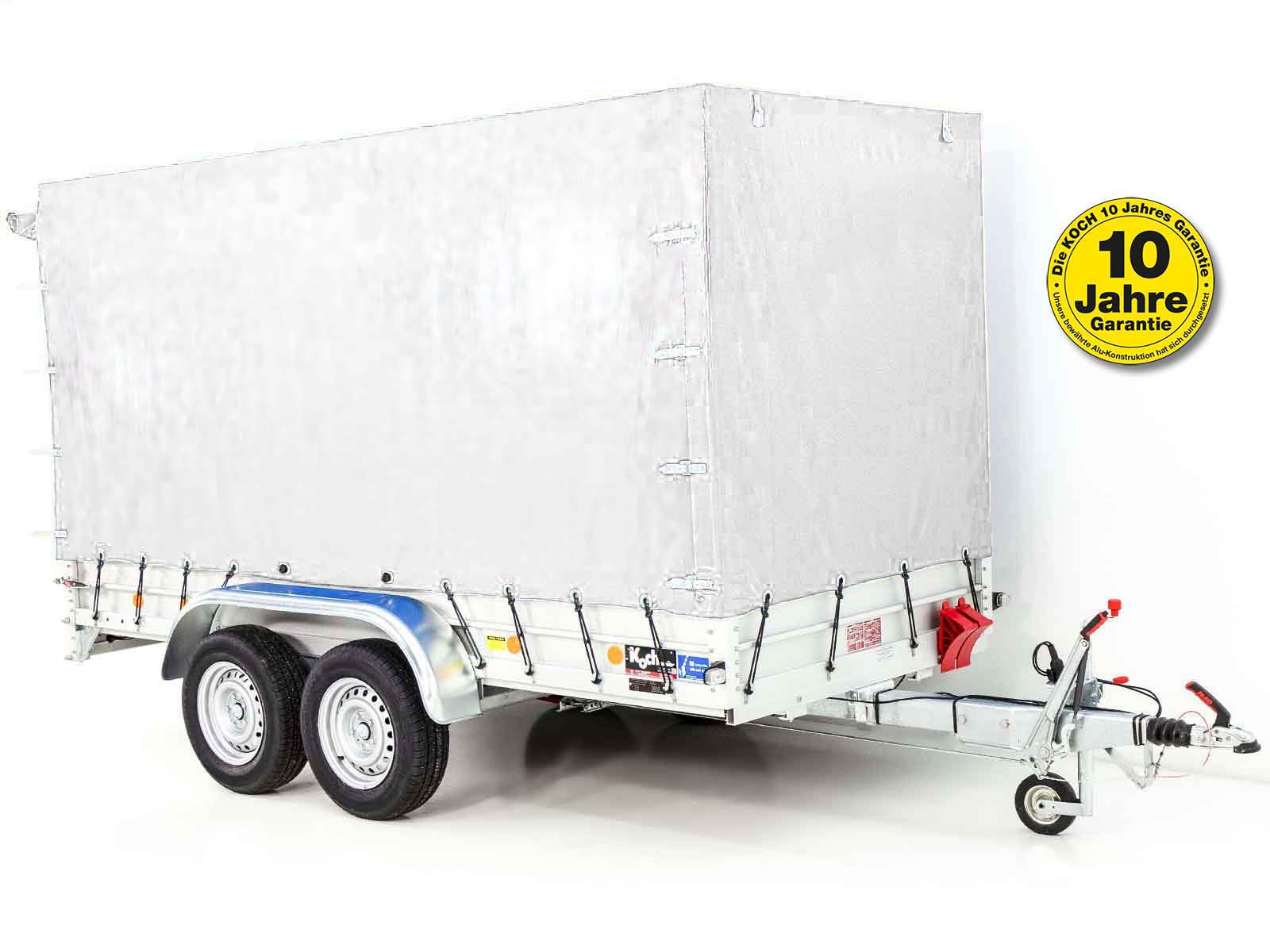 8mitplane-9.jpg Anhänger mit Plane 150x350cm 2600kg | Typ 8.26 | Hochplane 180cm – Weiß - Neu – Image 1