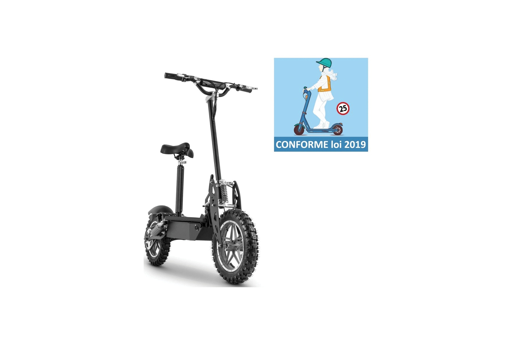 cross-1000-trottinette-electrique-avec-siege-tout-terrain-1000-watts.jpg Cross-E-Scooter mit Sitz, geländegängig, 1000 Watt – Image 1