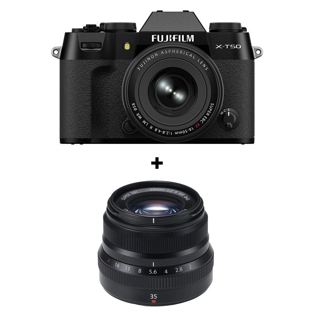 fuji-set.jpg Fujifilm X-T50 + XF16-50mm Black + XF35mm F2 – Image 1