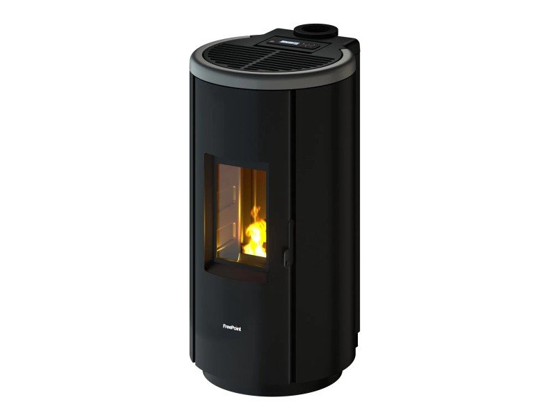 image-105.jpeg Freepoint Pelletofen Chrome 7 Stahl Titangrau 7 kW – Image 1