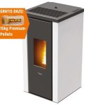 PEGASO Pelletofen Vera Stahl Weiß 7 kW mit Automatik