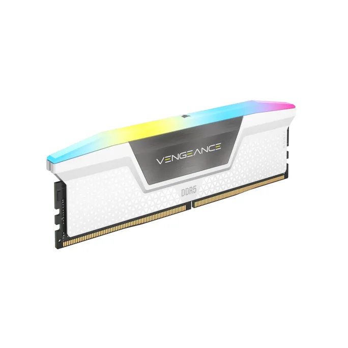 image-16711.webp 32GB (2x16GB) CORSAIR VENGEANCE RGB DDR5-6000 RAM CL40 Arbeitsspeicher Kit White – Image 1