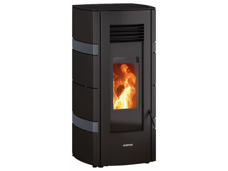 image-190.jpeg Justus Pelletofen Sia Stahl Schwarz-Anthrazit 8 kW mit Automatik – Image 1