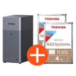 UGREEN NASync DH2300 NAS System 2-Bay 8TB inkl. 2x Toshiba NAS HDD N300 – 4TB