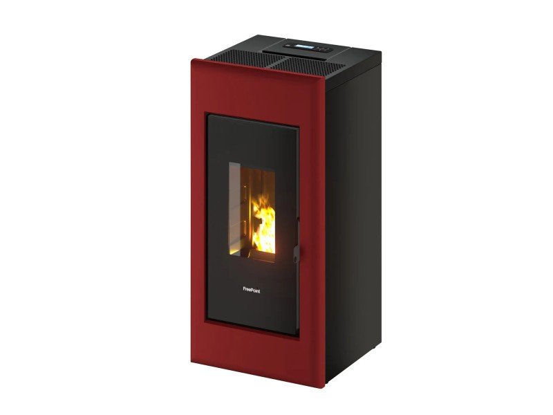 image-195.jpeg Freepoint Pelletofen One Airtight Stahl Bordeaux 7 kW – Image 1