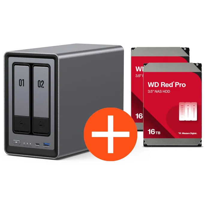 image-19753.webp UGREEN NASync DXP2800 NAS System 2-Bay 32TB inkl. 2x WD WD161KFGX NAS HDD – 16 TB – Image 1