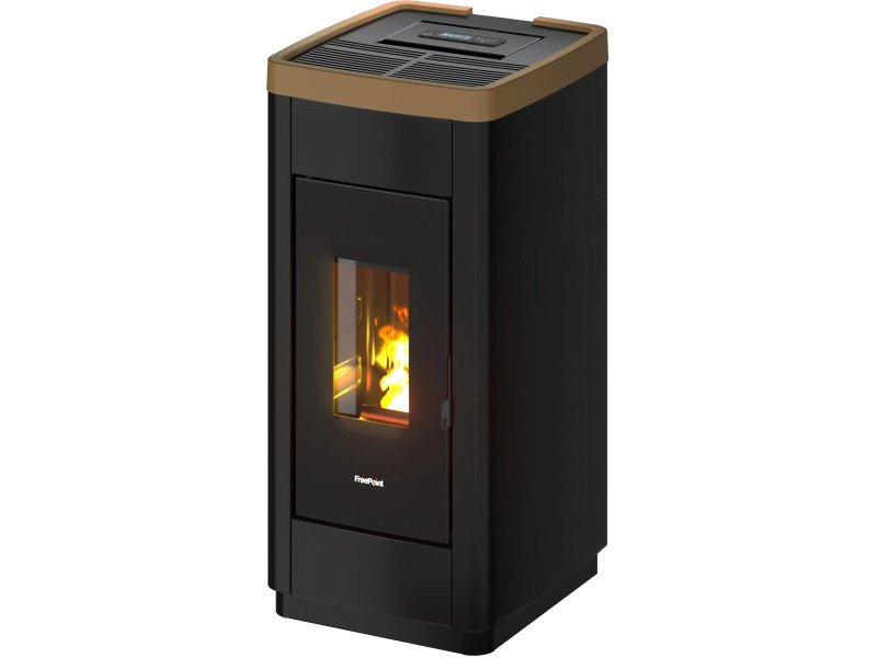 image-203.jpeg Freepoint Pelletofen LIFE Stahl Schwarz-Gold 8,5 kW – Image 1
