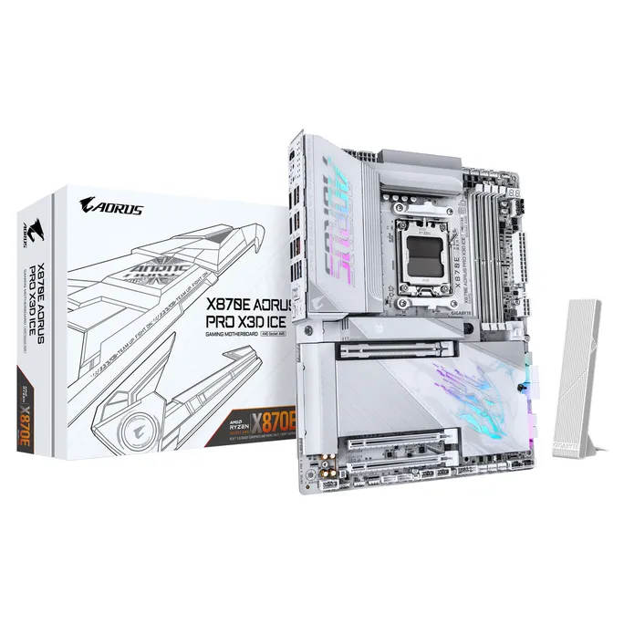 image-22099.webp GIGABYTE X870E AORUS PRO X3D ICE WIFI7 ATX Mainboard Sockel AM5 HDMI – Image 1