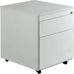 Schubladencontainer, Rollen, 579×600, 1 Schub, 1 Hängereg., lichtgrau