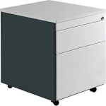 Schubladencontainer, Rollen, 579×600, 1 Schub, 1 Hängereg., anthr./lichtgrau