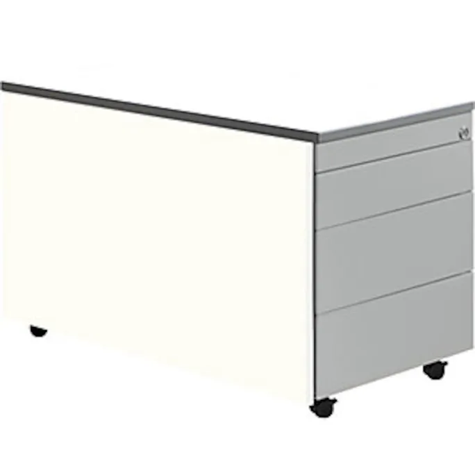 image-22590.webp Schubladencontainer m. Rollen, 529×800, Kunststoffpl., 3 Schubl. weiß/alu/weiß – Image 1