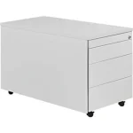 Schüberollcontainer m. Rollen, 529x800mm, Kunststoffpl., 3 Schübe, lichtgrau
