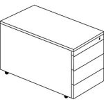 Schüberollcontainer, 529x800mm, Kunststoffpl., 3 Schübe, anthrazit/lichtgrau – Image 2