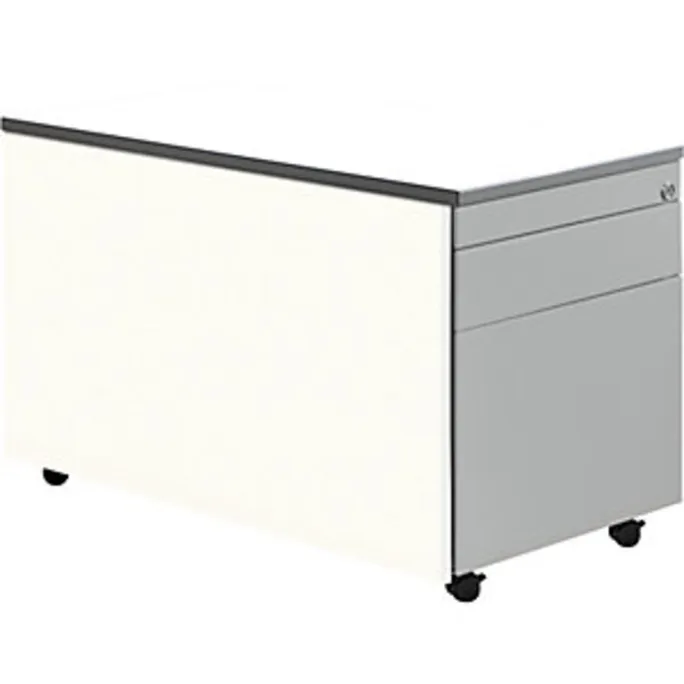 image-22602.webp Schubladencontainer m. Rollen, 529×800, 1 Materialschub, 1 Hängereg, weiß/alu – Image 1