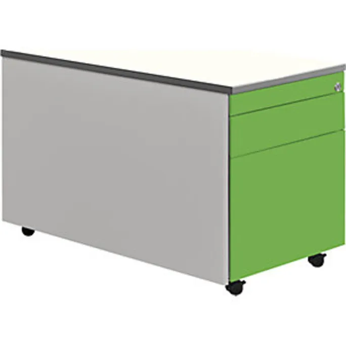 image-22604.webp Schubladencontainer, Rollen, 529×800, 1 Materialschub, 1 Hängereg, alu/grün/weiß – Image 1
