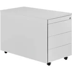 Schüberollcontainer, 579x800mm, Kunststoffpl., 3 Schübe, lichtgrau