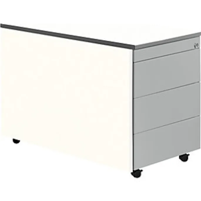 image-22624.webp Schubladencontainer, Rollen, 579×800, Kunststoffpl., 1 Materials., weiß/alu – Image 1