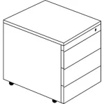 Schubladenrollcontainer, HxT 570x600mm, Stahlpl., 3 Schubl.,anthrazit/lichtgrau – Image 3