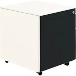 Schubladencontainer mit Rollen, 570×600, Stahlpl., 3 Schubl. weiß/anthr.