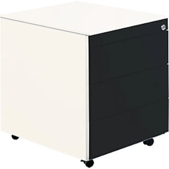 image-22653.webp Schubladencontainer mit Rollen, 570×600, Stahlpl., 3 Schubl. weiß/anthr. – Image 1