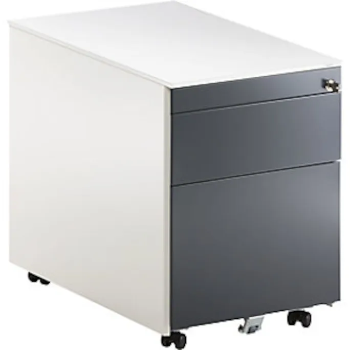 image-22684.webp Schubladencontainer m.Rollen, 570×600, 1 Materials., 1 Hängereg., weiß/anthrazit – Image 1