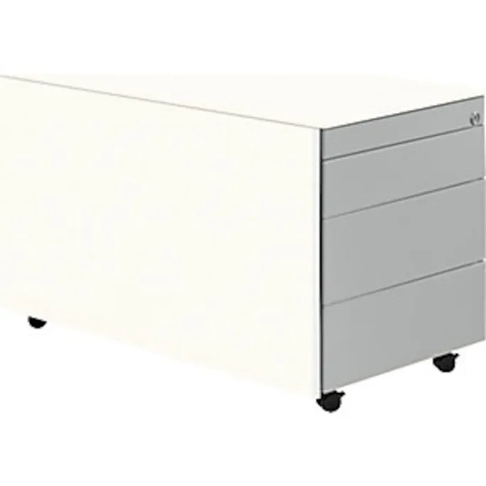 image-22695.webp Schubladencontainer m. Rollen, 520×800, Stahlpl., 3 Schübe, weiß/alu – Image 1