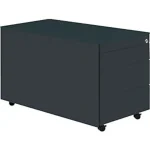 Schüberollcontainer, 520x800mm, Stahlpl., 3 Schübe, anthrazit/lichtgrau