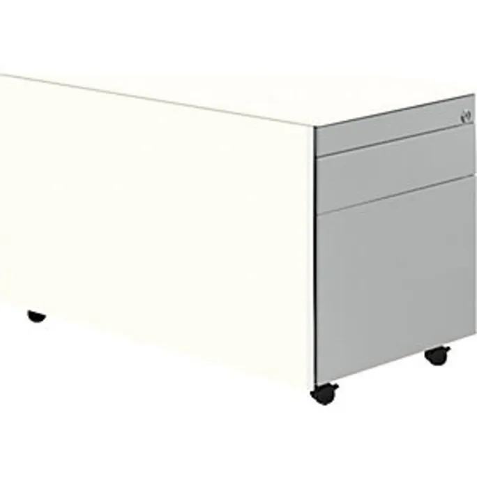 image-22705.webp Schubladencontainer mit Rollen, 520×800, 1 Materialschub, 1 Hängereg, weiß/alu – Image 1