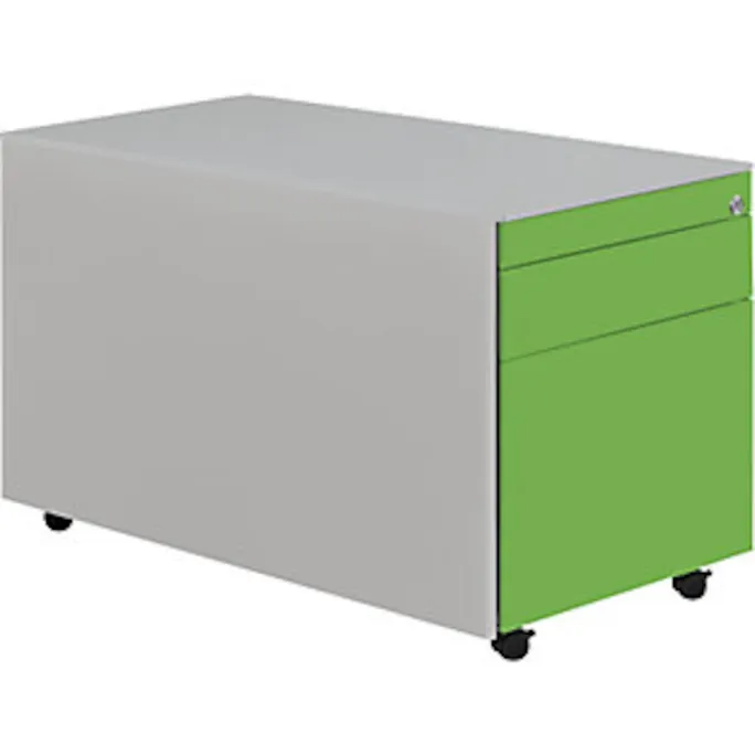 image-22709.webp Schubladencontainer mit Rollen, 520×800, 1 Materialschub, 1 Hängereg, alu/grün – Image 1